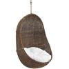 Bean Outdoor Patio Swing Chair Without Stand in Coffee White