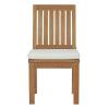 Marina Outdoor Patio Teak Dining Chair in Natural White