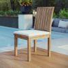 Marina Outdoor Patio Teak Dining Chair in Natural White