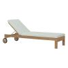 Upland Outdoor Patio Teak Chaise in Natural White