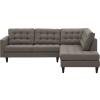 Empress 2 Piece Upholstered Fabric Right Facing Bumper Sectional