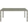 Conduit 70" Outdoor Patio Wicker Rattan Dining Table in Light Gray