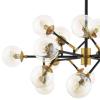 Sparkle Amber Glass And Antique Brass 18 Light Mid-Century Chandelier