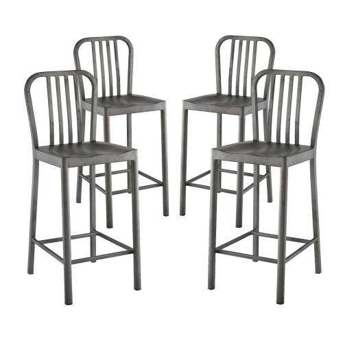 Clink Counter Stool Set of 4 in Silver