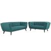 Bestow 2 Piece Upholstered Fabric Sofa and Loveseat Set