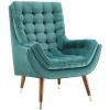 Suggest Button Tufted Upholstered Velvet Lounge Chair