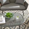 Endeavor Outdoor Patio Wicker Rattan Coffee Table in Gray