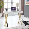 Sector Console Table in White Gold