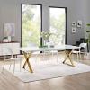 Sector Dining Table in White Gold