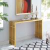 Gridiron Stainless Steel Console Table in Gold