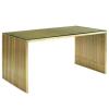 Gridiron Stainless Steel Dining Table in Gold