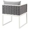 Stance Outdoor Patio Aluminum Dining Armchair in White Gray