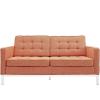 Florence Knoll Style Loveseat Couch - Wool