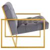 Bequest Gold Stainless Steel Upholstered Velvet Accent Chair