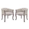 Crown Vintage French Upholstered Fabric Dining Armchair Set of 2