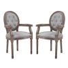 Arise Vintage French Upholstered Fabric Dining Armchair Set of 2