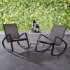 Traveler Rocking Lounge Chair Outdoor Patio Mesh Sling Set of 2