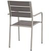 Shore Dining Chair Outdoor Patio Aluminum Set of 2 in Silver Gray
