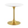 Lippa 28" Round Dining Table in Gold White