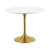 Lippa 36" Round Dining Table in Gold White