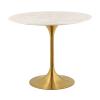 Lippa 36" Round Dining Table in Gold White
