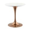 Lippa 28" Round Dining Table in Rose White