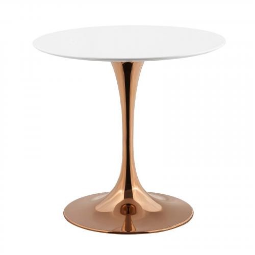 Lippa 36" Round Dining Table in Rose White