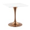 Lippa 28" Square Dining Table in Rose White