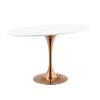 Lippa 48" Oval Dining Table in Rose White