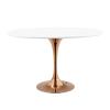 Lippa 48" Oval Dining Table in Rose White