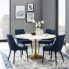 Lippa 54" Round Dining Table in Gold White