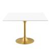 Lippa 47" Square Dining Table in Gold White
