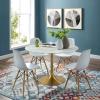 Lippa 47" Round Dining Table in Gold White