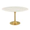 Lippa 54" Round Dining Table in Gold White
