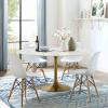 Lippa 60" Round Dining Table in Gold White
