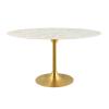 Lippa 54" Oval Dining Table in Gold White