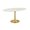Lippa 60" Oval Dining Table in Gold White