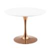 Lippa 40" Round Dining Table in Rose White