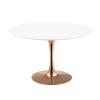 Lippa 47" Round Dining Table in Rose White