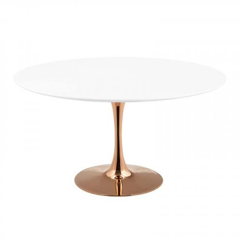 Lippa 54" Round Dining Table in Rose White