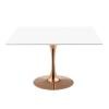 Lippa 47" Square Dining Table in Rose White