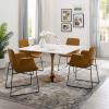 Lippa 47" Square Dining Table in Rose White