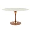 Lippa 54" Oval Dining Table in Rose White