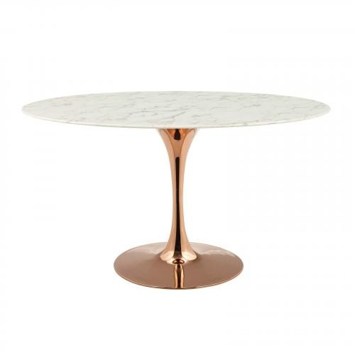 Lippa 54" Oval Dining Table in Rose White