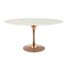 Lippa 60" Oval Dining Table in Rose White