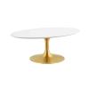Lippa 42" Oval-Shaped Coffee Table in Gold White