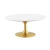 Lippa 36" Coffee Table in Gold White