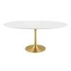Lippa 78" Oval Dining Table in Gold White
