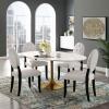Lippa 78" Oval Dining Table in Gold White