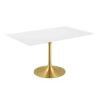 Lippa 60" Rectangle Dining Table in Gold White
